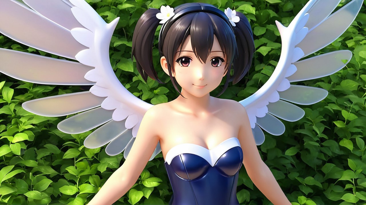 Anime Character with Twin Tails and Angel Wings