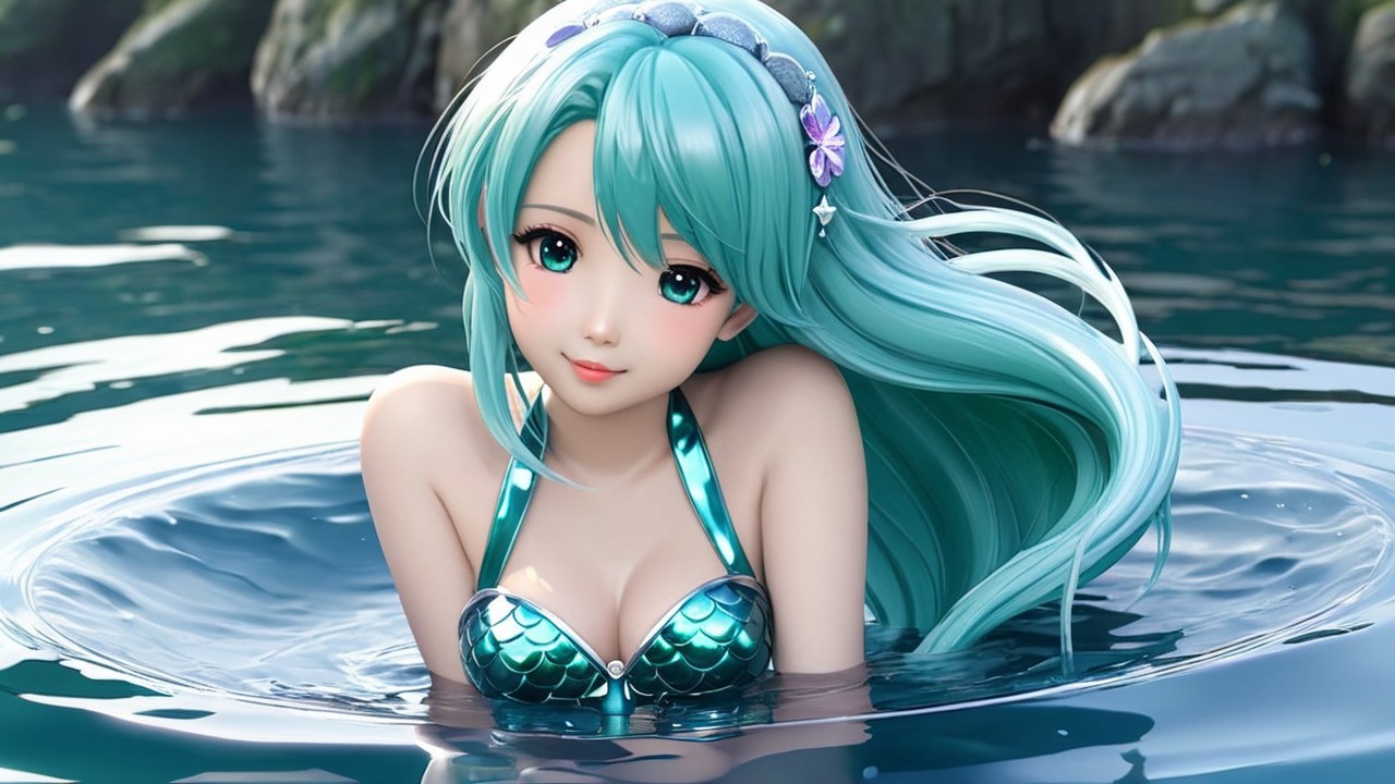 Animated Mermaid Character in Serene Waters