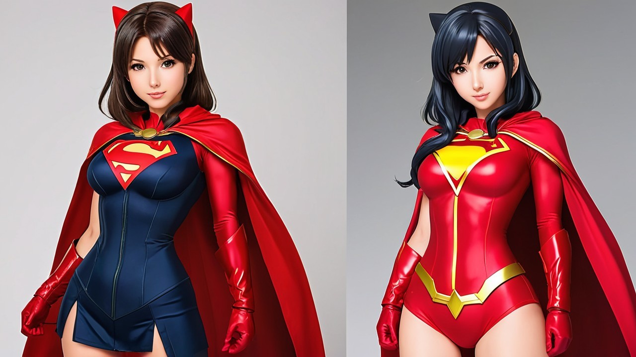 Female Superheroes in Classic Comic Book Style