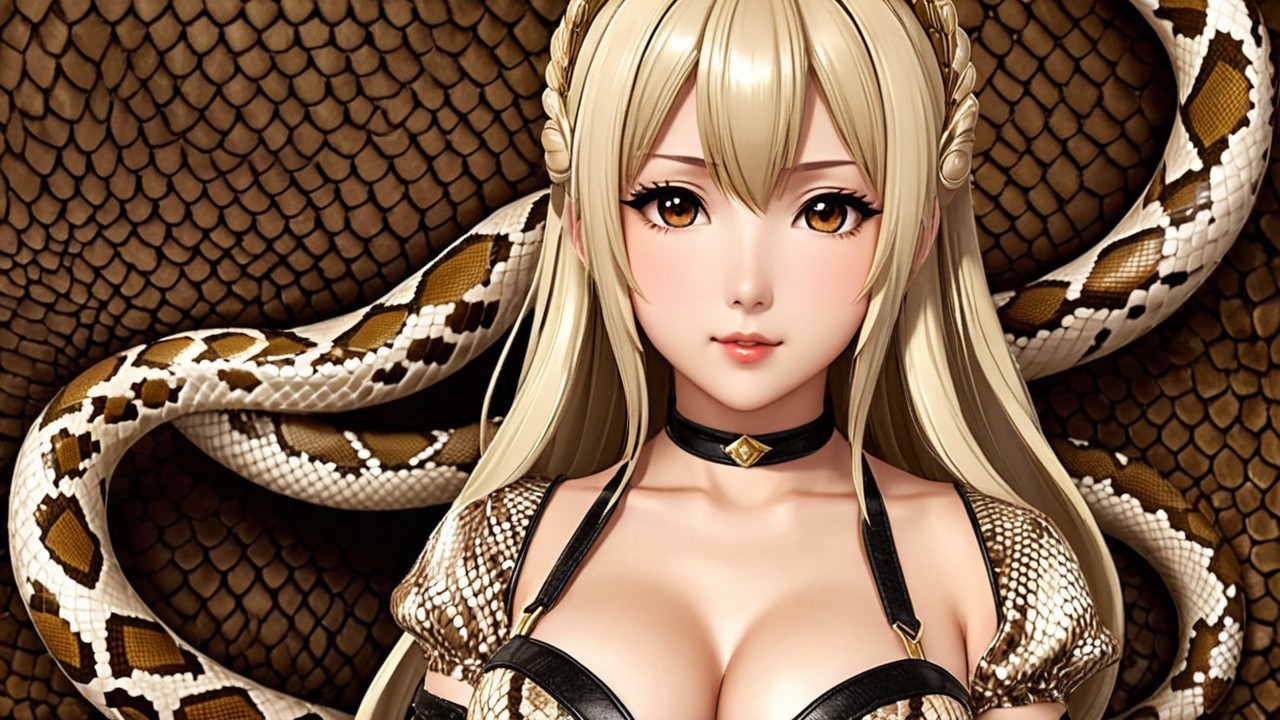 Character Design of Woman with Snake-Scale Outfit