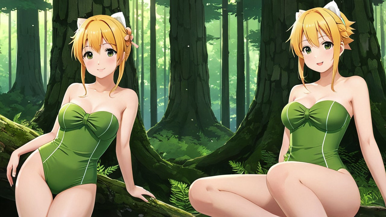 Animated Characters in Lush Green Forest Setting