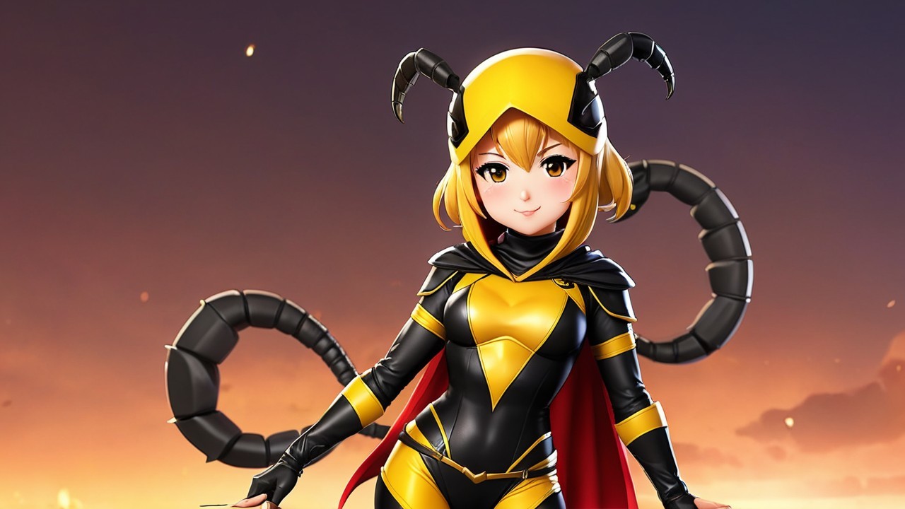Anime Character in Yellow and Black Superhero Outfit