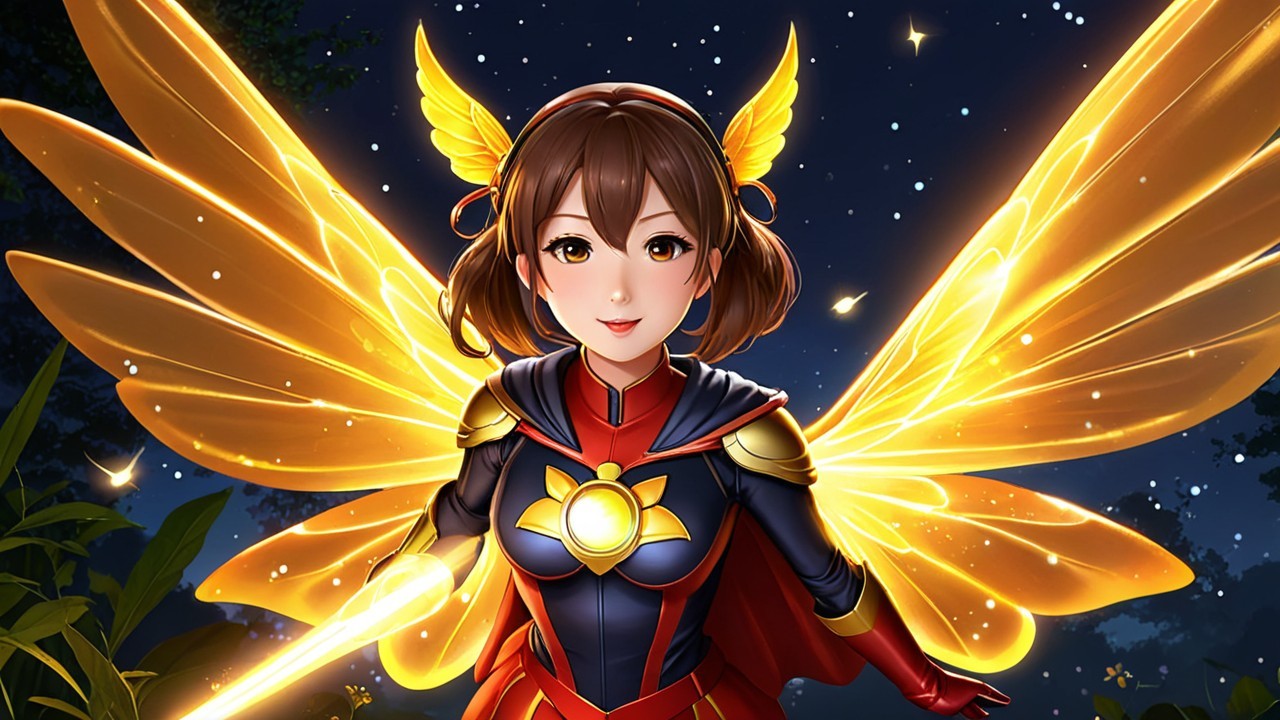 Heroic Character with Ethereal Butterfly Wings