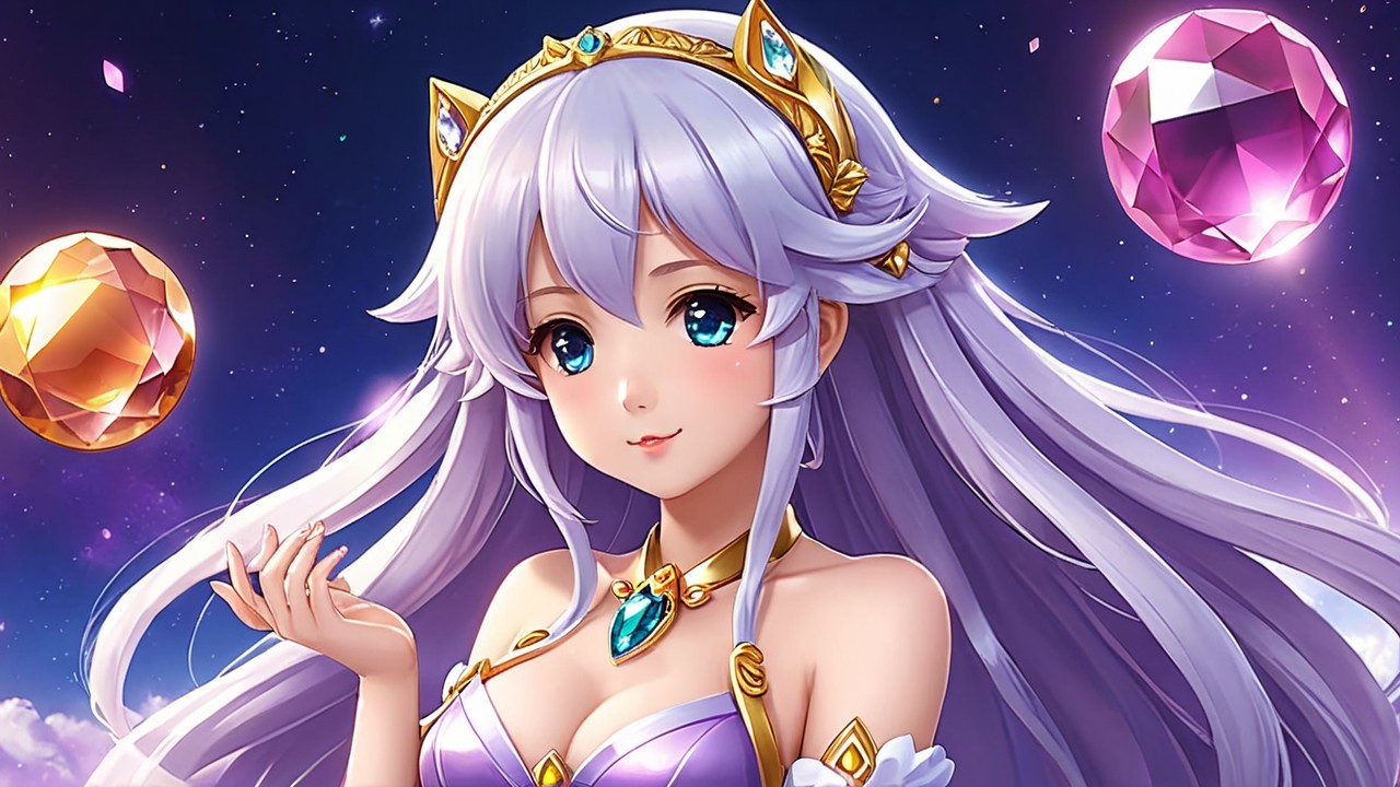 Anime Character with Silver Hair and Elegant Outfit