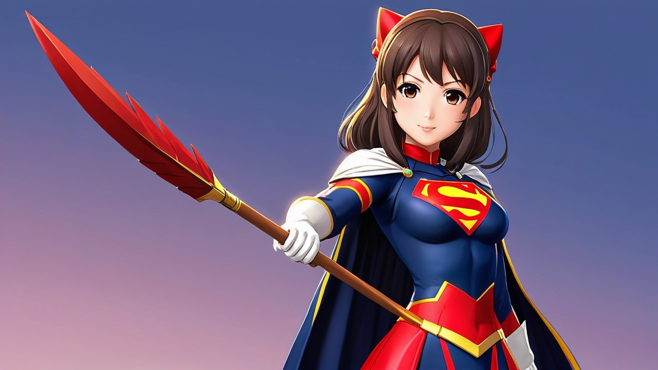 Confident Female Superhero in Vibrant Costume