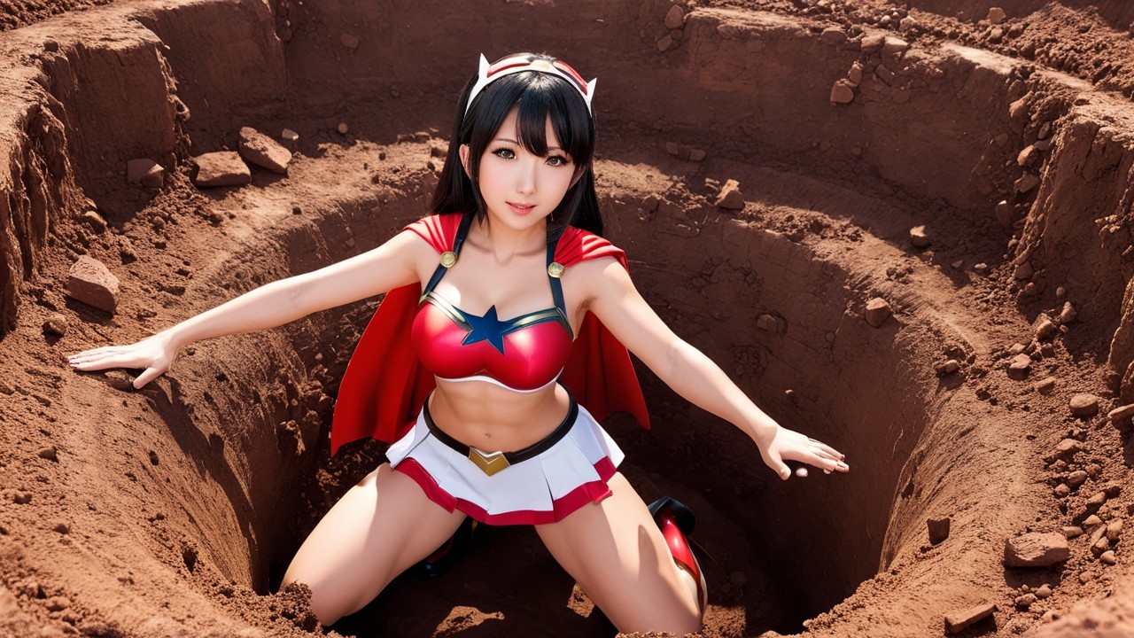 Vibrant Cosplay Scene with Heroic Character Pose
