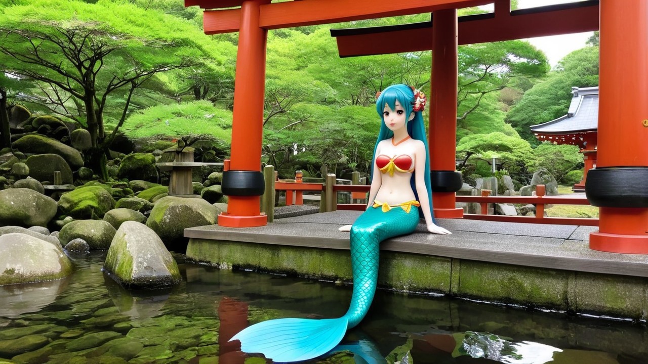 Mermaid Serenity at the Shinto Shrine