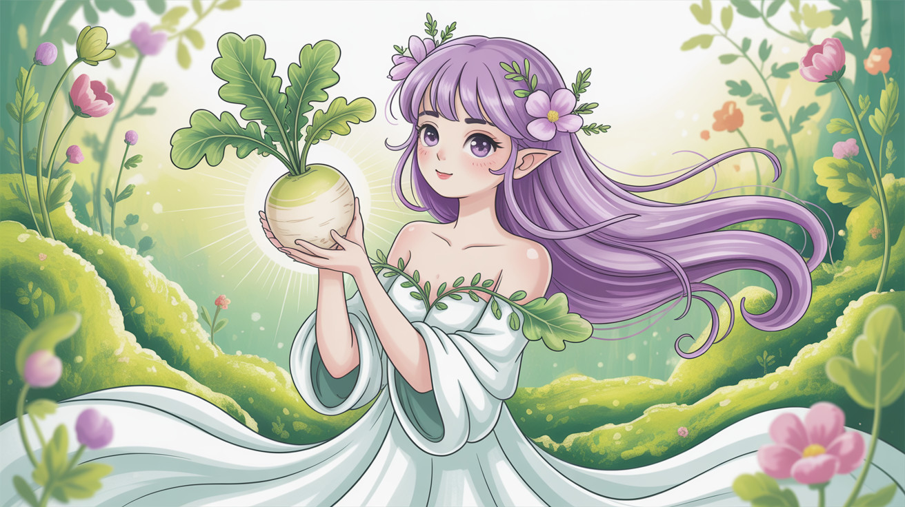 Brightly Colored Anime Fairy in Lush Landscape