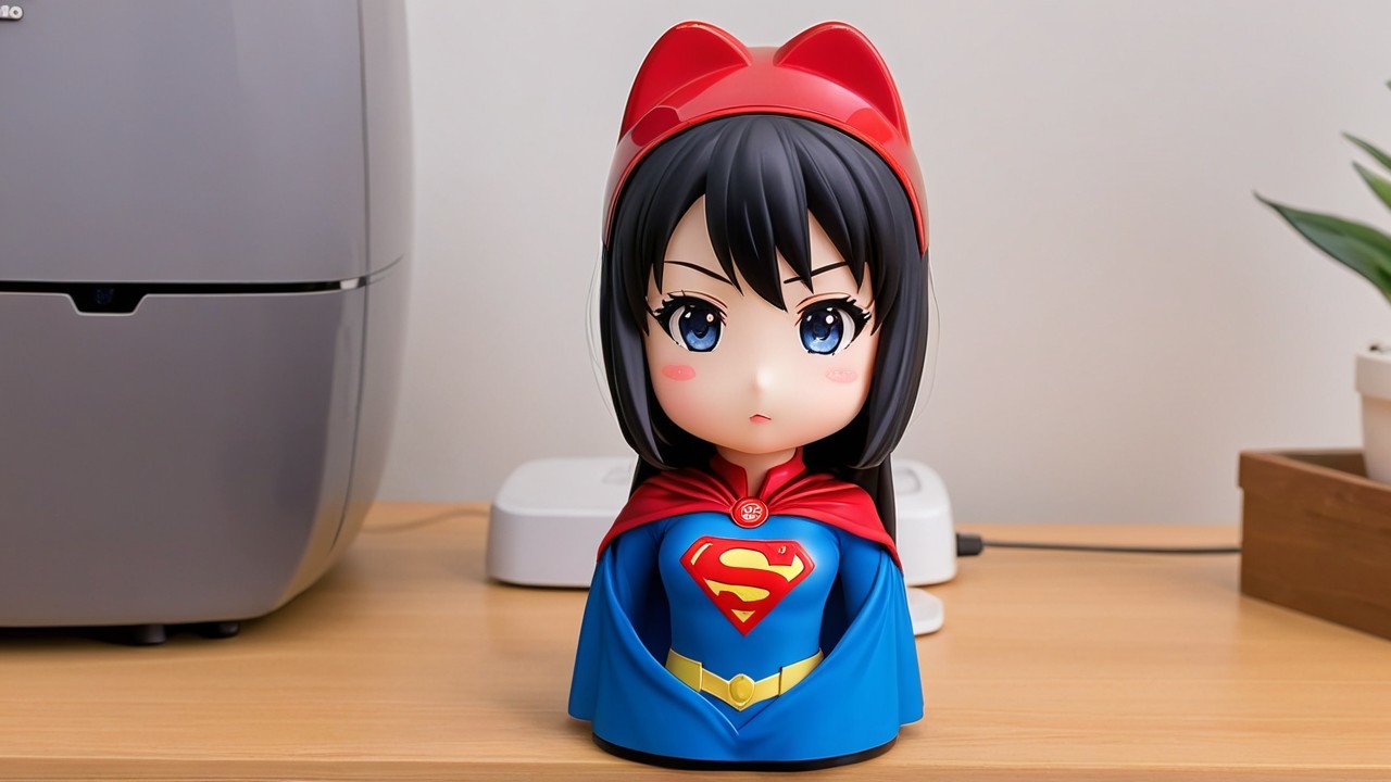 Anime-style superheroine collectible figure description