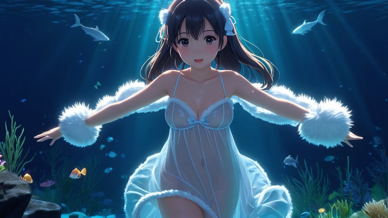 Whimsical Underwater Scene with Enchanting Character