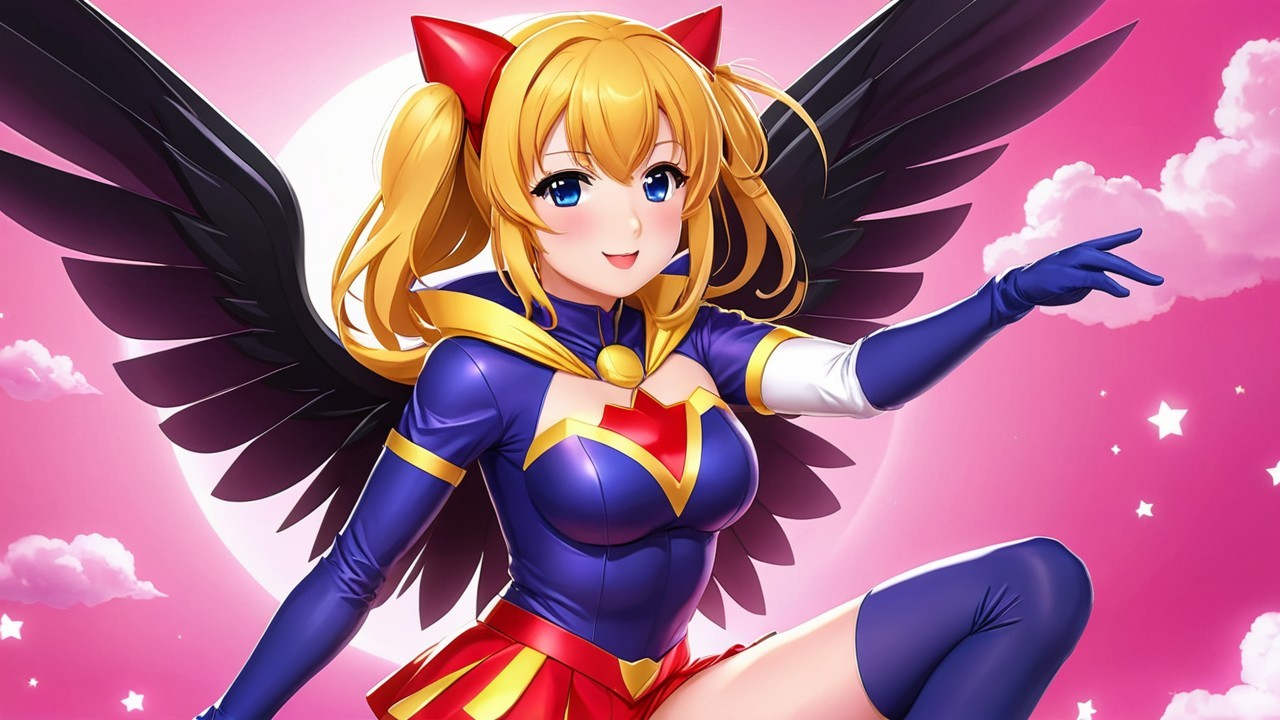Anime Character with Golden Hair and Cat-Ear Headbands