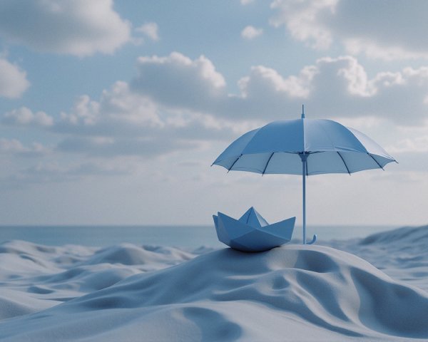 Monochromatic Scene with Light Blue Elements