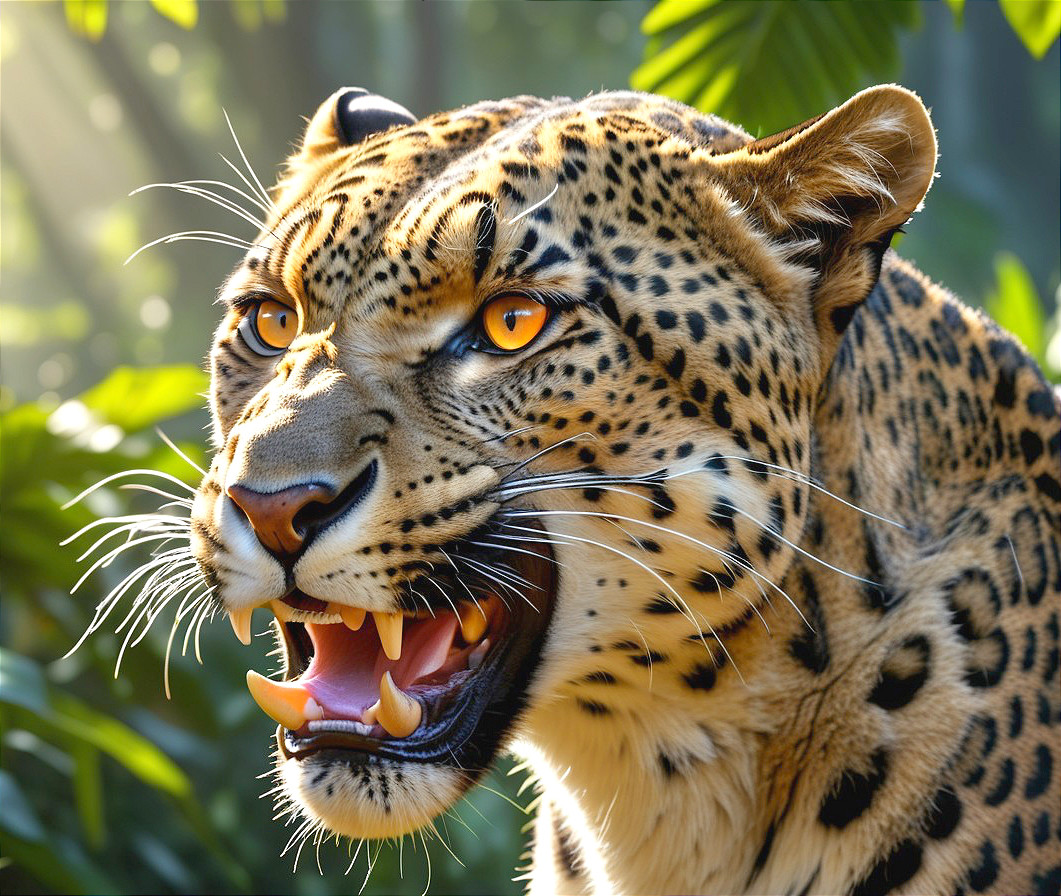 Portrait of a Fierce Leopard in Natural Habitat