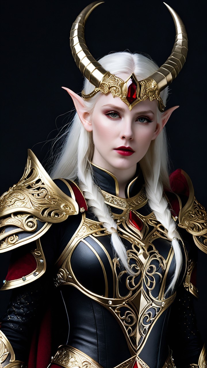 Character in Elaborate Armor with Gold Detailing