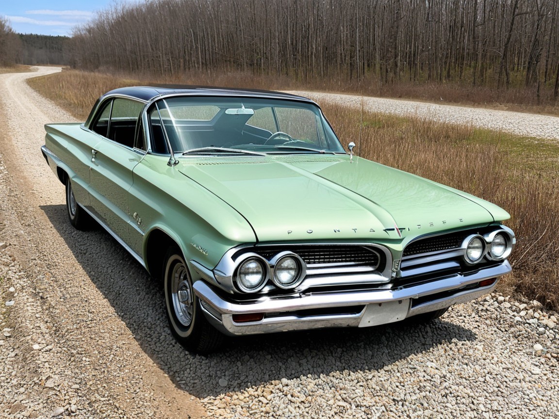 1960 Pontiac Bonneville in Light Green with Black Roof