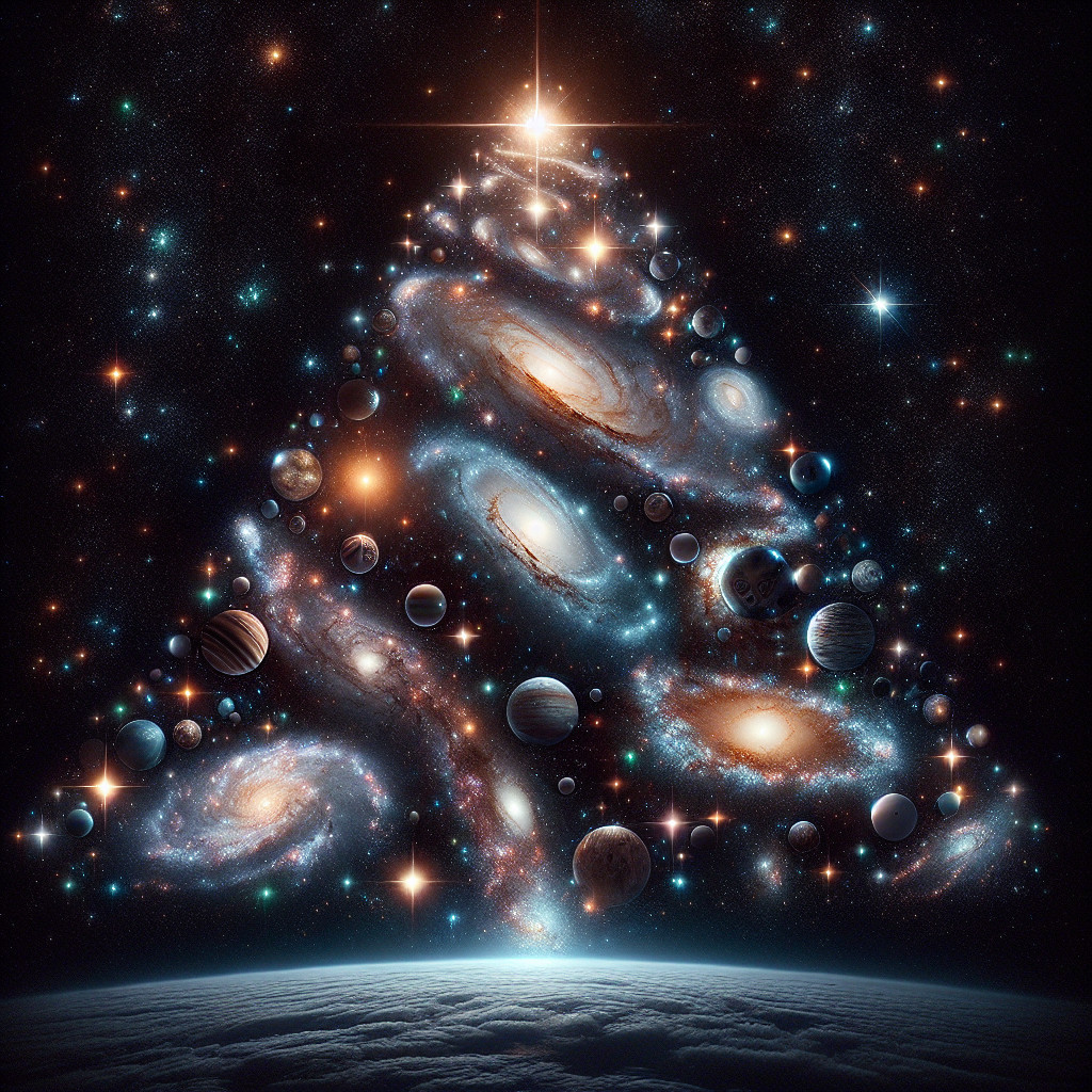 Cosmic Christmas Tree of Galaxies and Stars