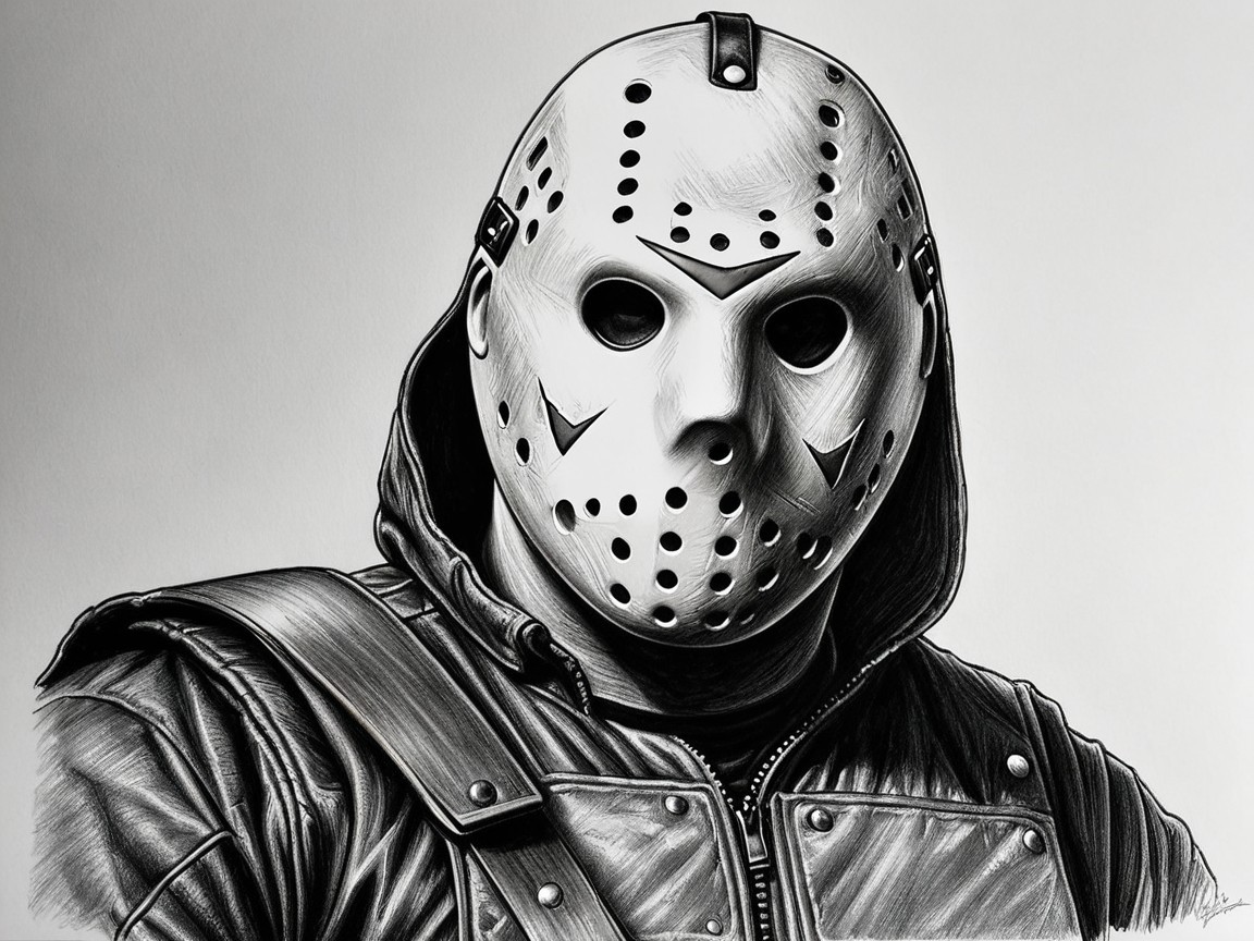 Pencil Portrait of a Horror Icon