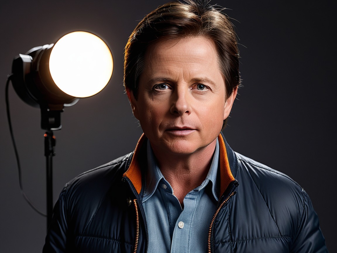 Man in Blue Shirt and Dark Jacket in Spotlight