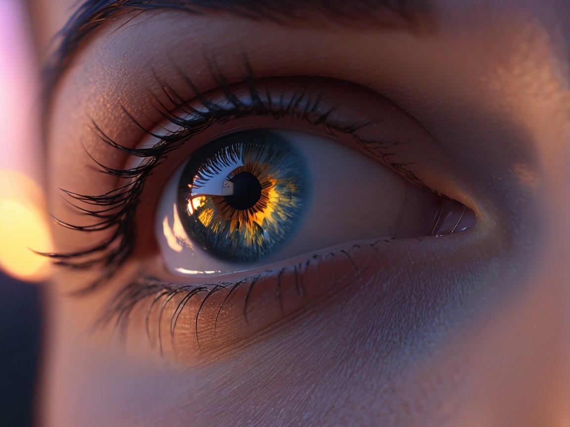 Extreme Close-Up of a Colorful Human Eye