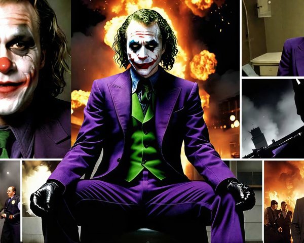 Composite Image of Joker in Various Scenes and Settings
