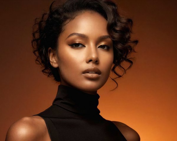 Headshot Portrait of a Fair-Skinned Woman in Brown