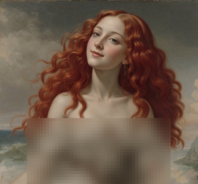 Young Woman with Vibrant Red Hair in Natural Setting