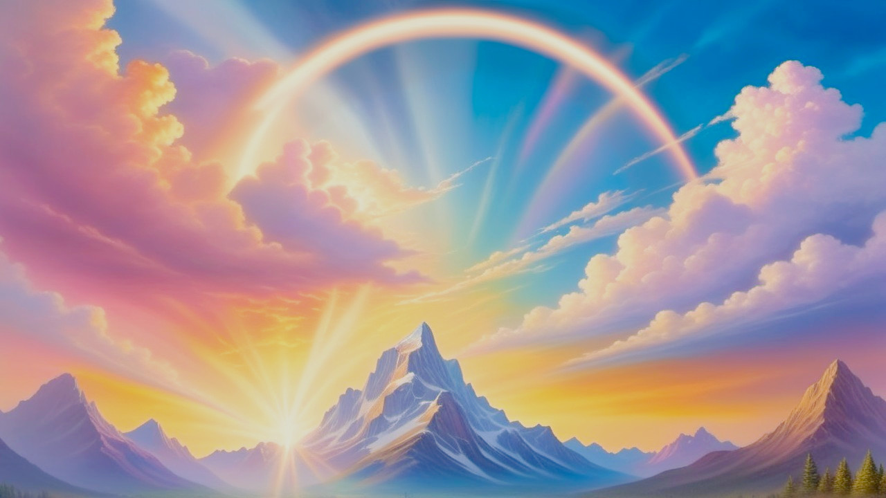 Majestic Mountains and Vibrant Sky Landscape Scene