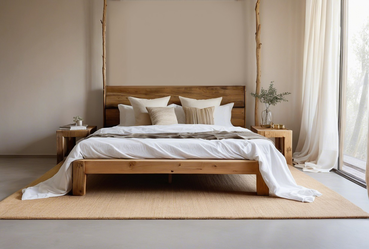 Serene Bedroom with Wooden Bed and Natural Light