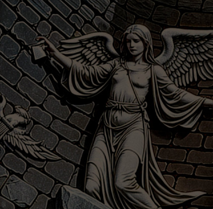 Detailed Relief of an Angel with Majestic Wings