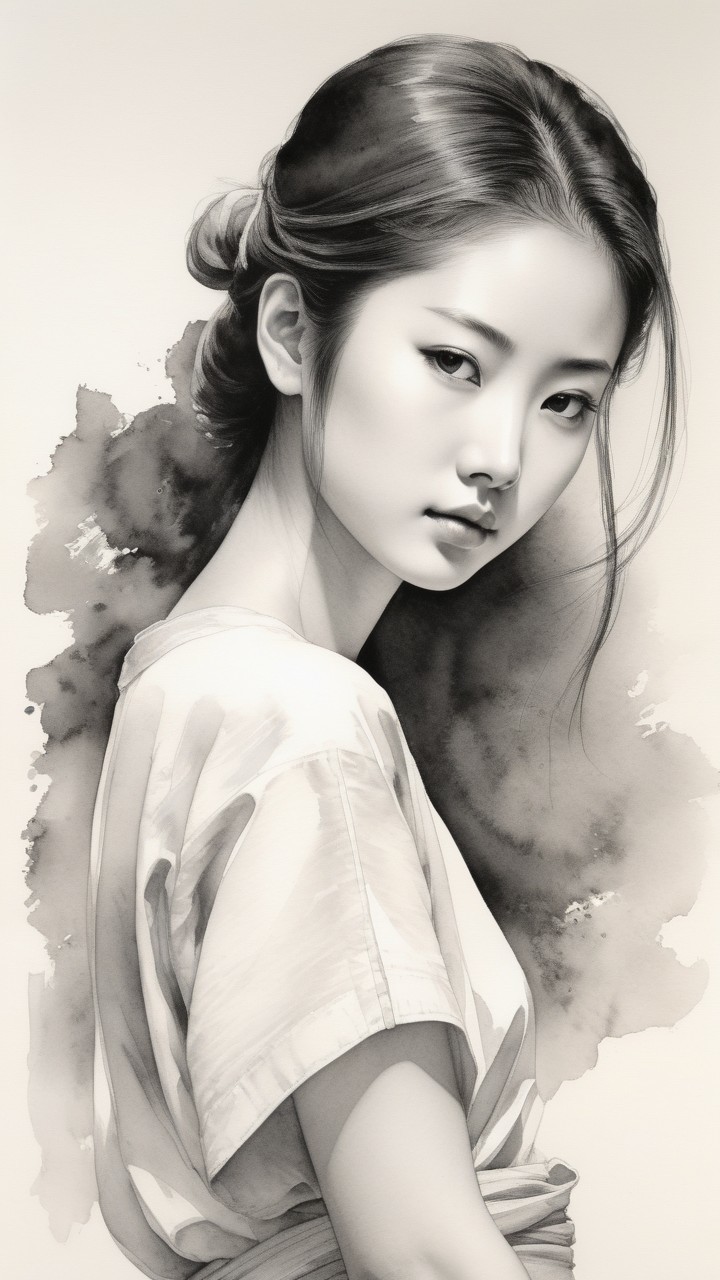 Portrait of a Young Woman with Serene Expression