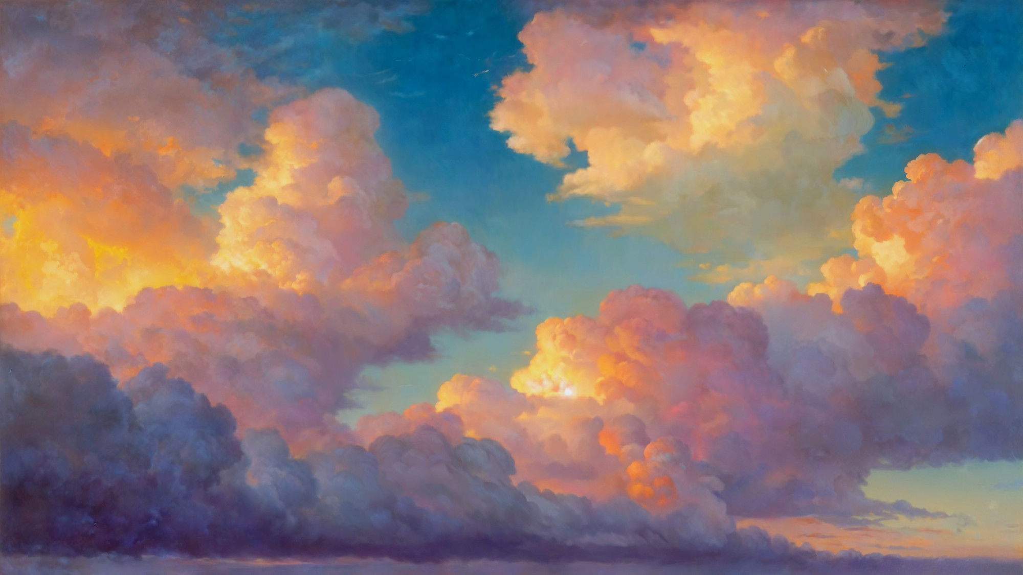 Vibrant Clouds in a Serene Sunset Sky