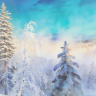 Serene Winter Landscape with Snow and Icy River