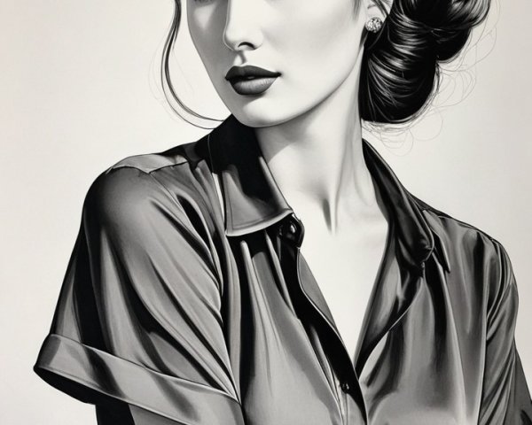 Monochromatic Portrait of a Confident Woman