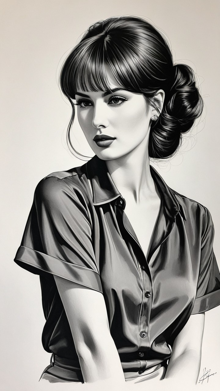 Monochromatic Portrait of a Confident Woman