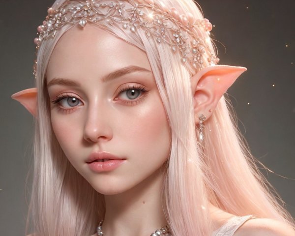 Close-Up Portrait of a Young Woman with Elf Features