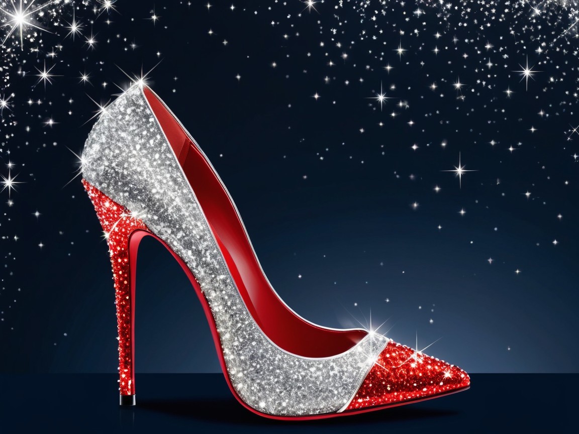 Glamorous High-Heeled Shoe with Glittering Design