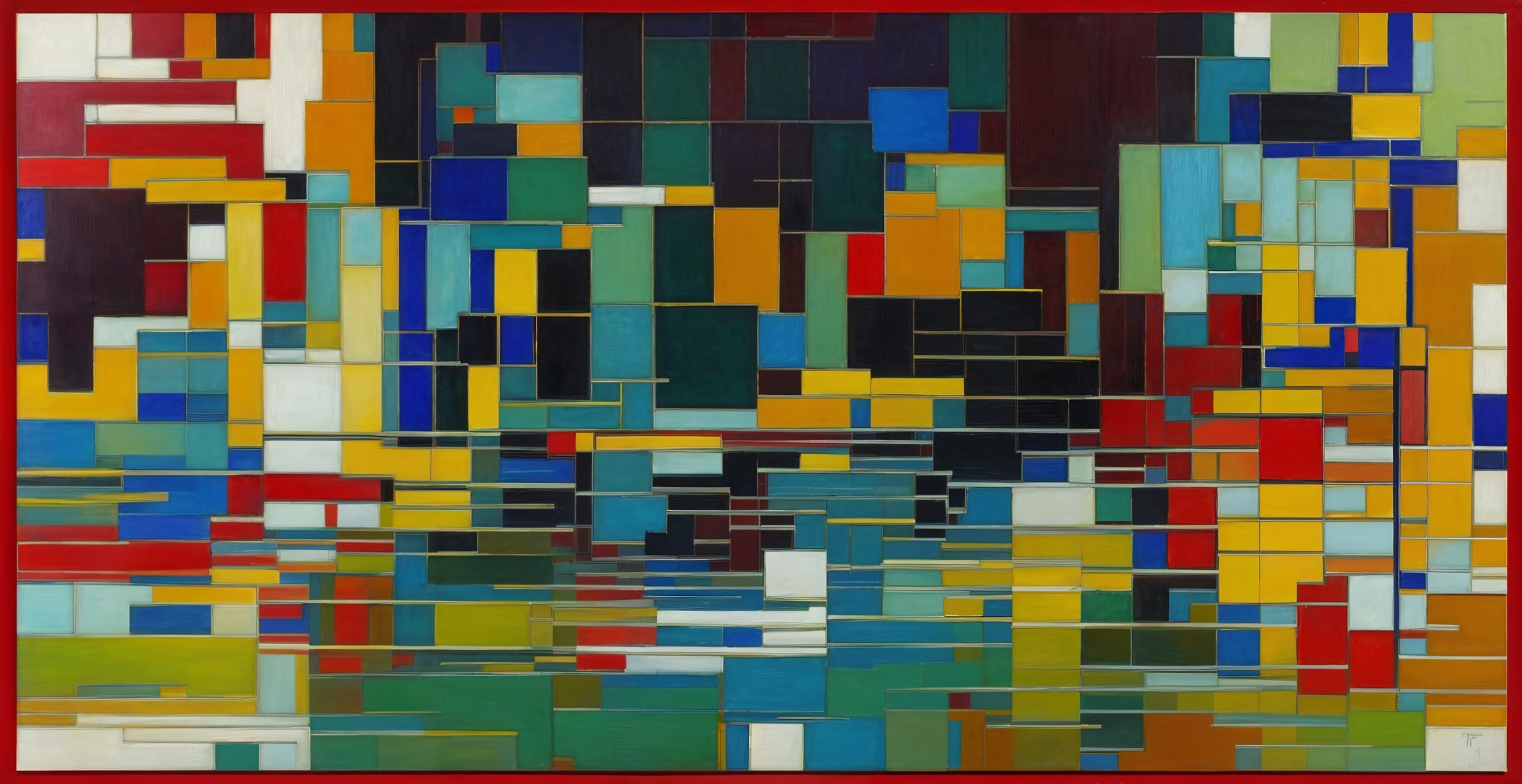 Vibrant Abstract Artwork with Geometric Shapes