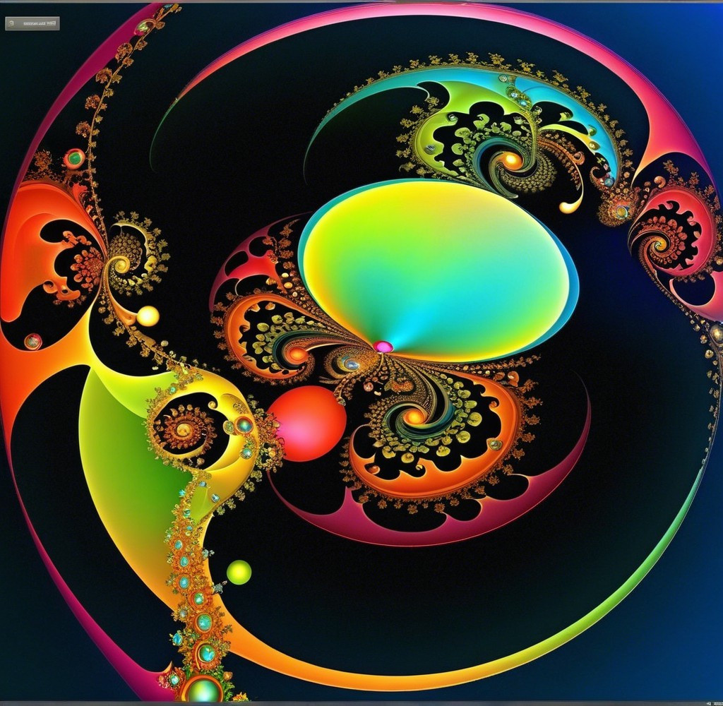 Vibrant Abstract Design with Fractal Patterns