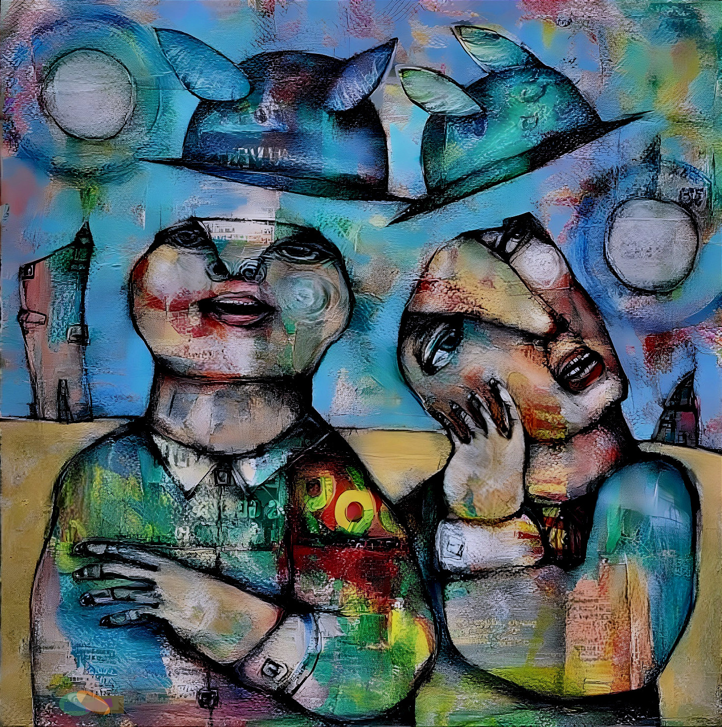 Whimsical Figures with Exaggerated Expressions and Textures