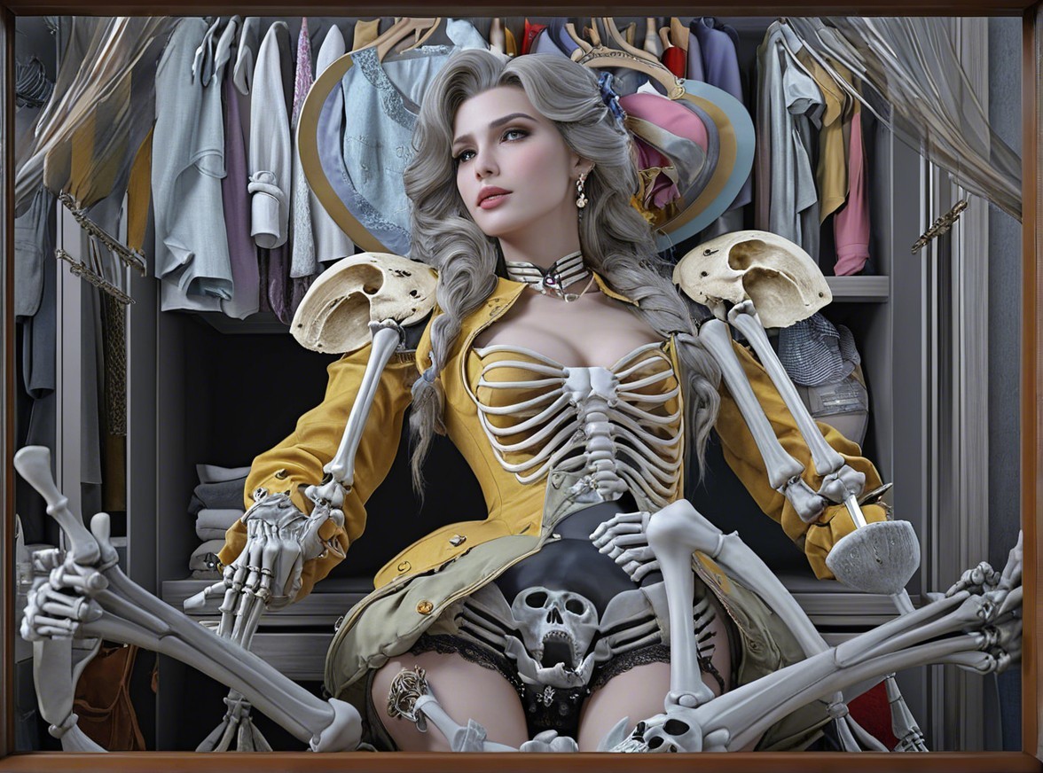 Striking Figure in Wardrobe Blending Fashion and Macabre