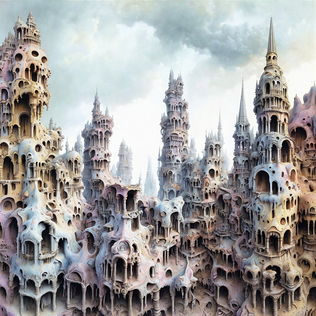 Surreal Landscape of Organic Spires and Towers