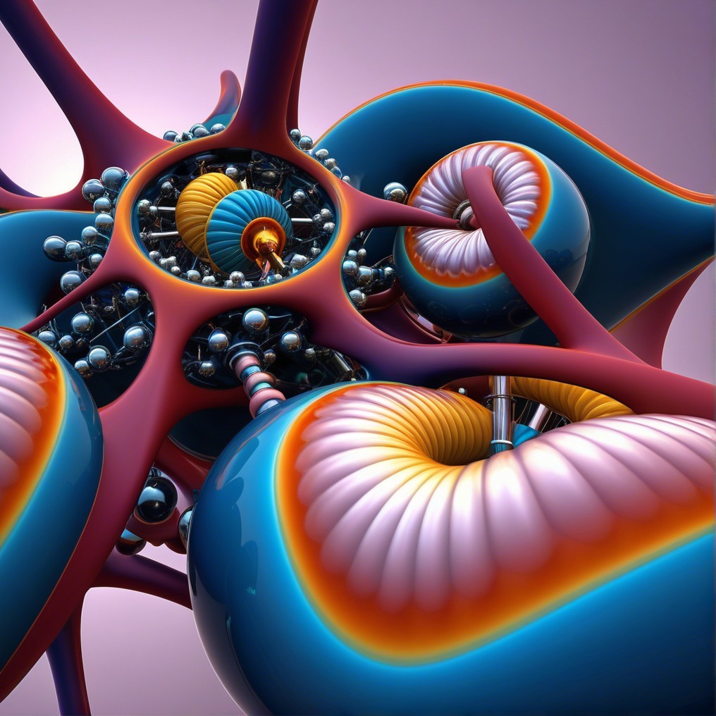 Intricate Abstract Design with Flowing Shapes and Colors
