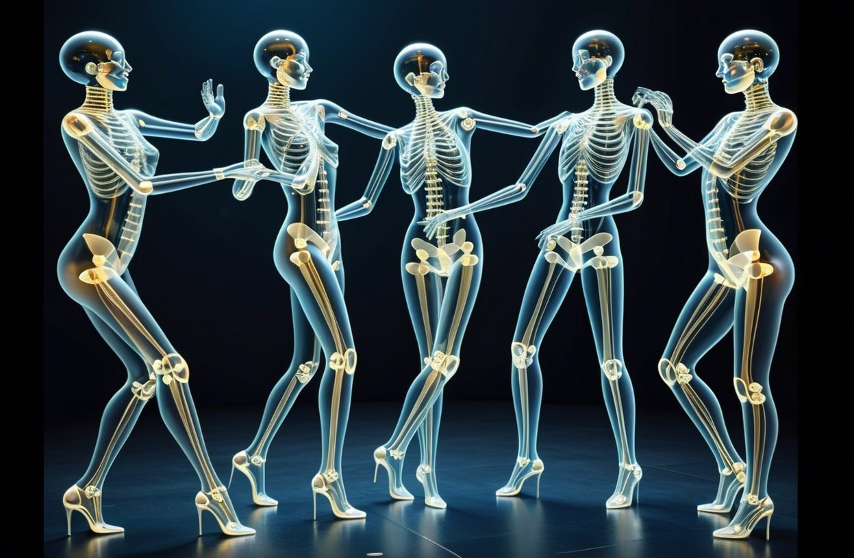 Transparent Human Skeletons in Dynamic Poses