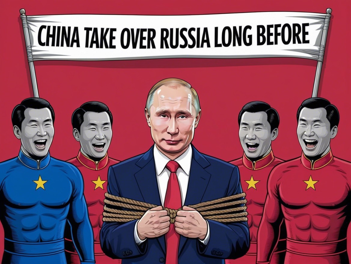 Stylized Illustration of Geopolitical Satire Scene