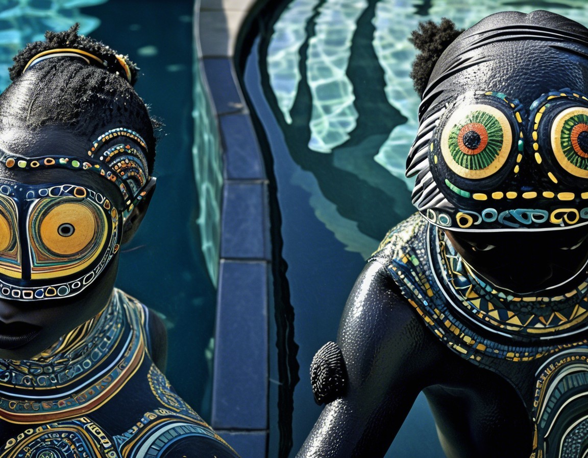 Vibrant Painted Figures with Intricate Tribal Designs