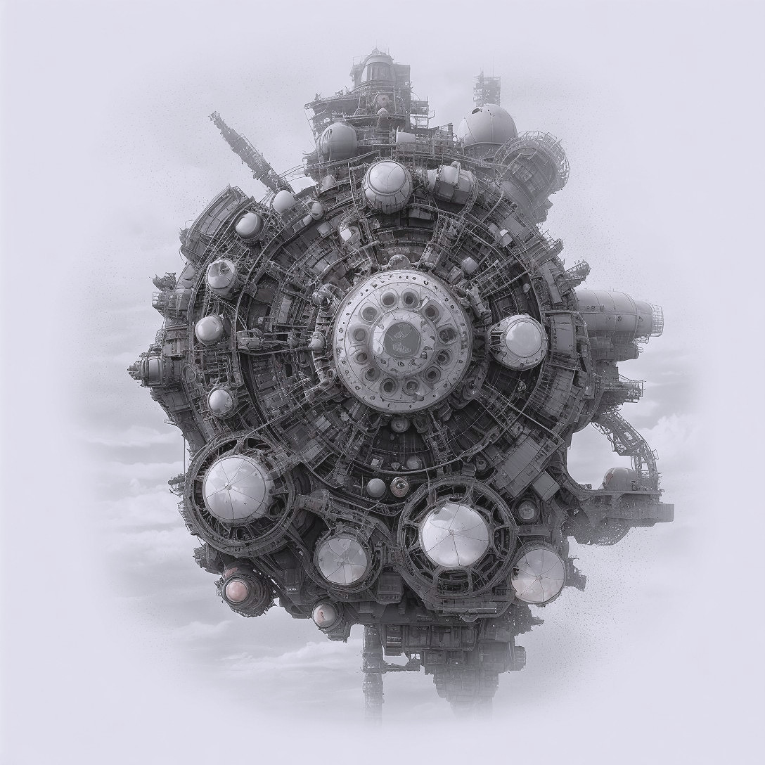 Futuristic Intricate Spacecraft Design with Spherical Core
