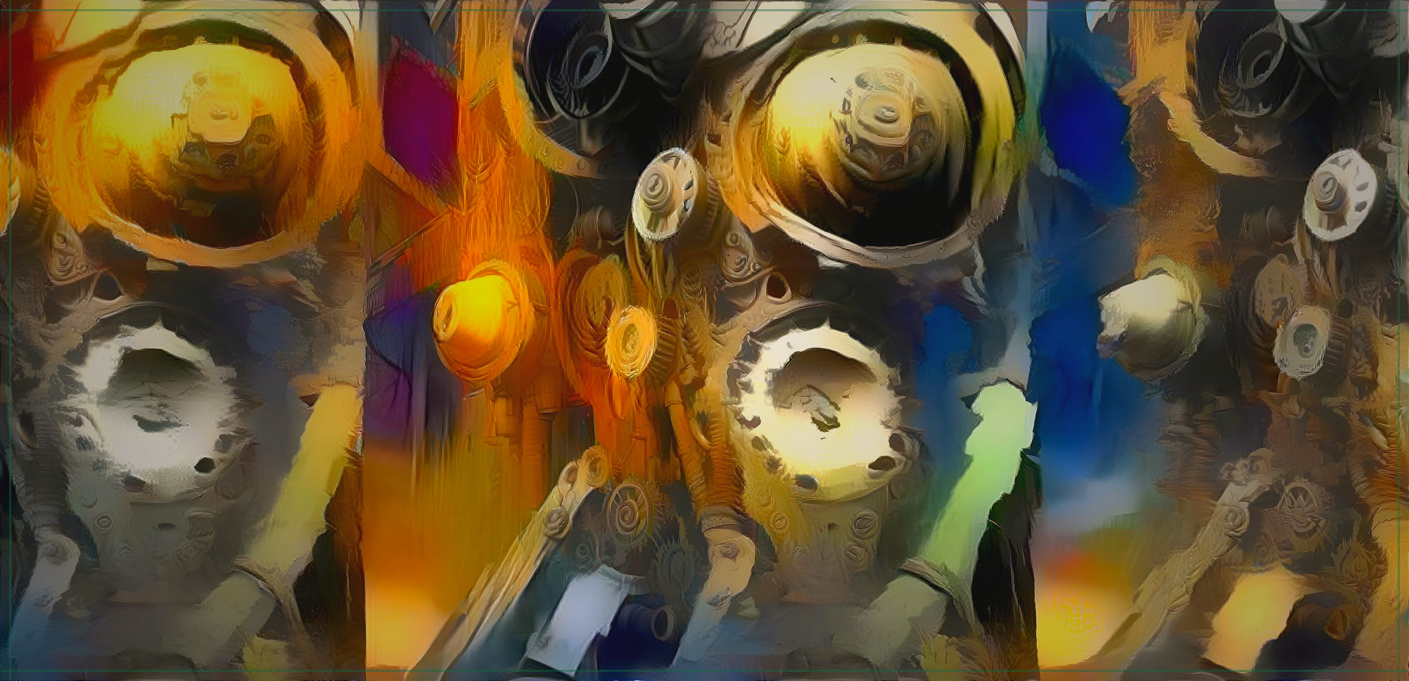 Abstract Composition of Vibrant Swirling Colors