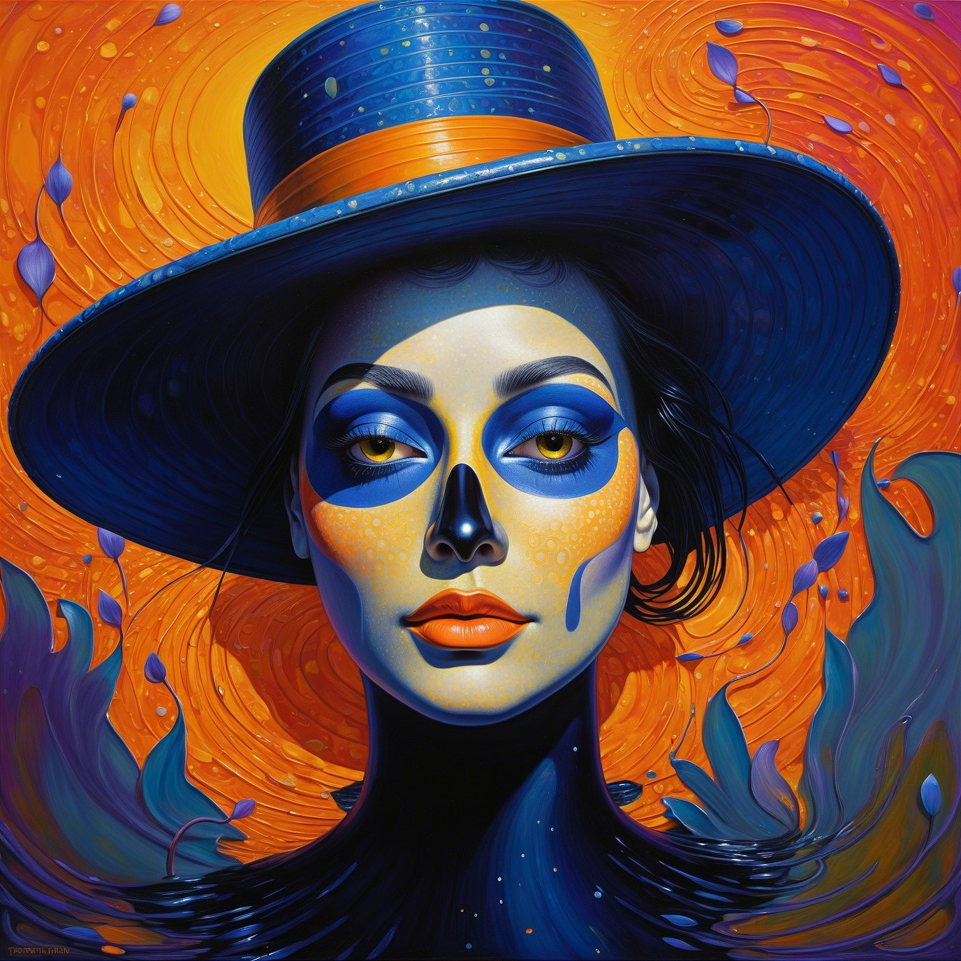 Portrait of a Woman with Sugar Skull Makeup Design