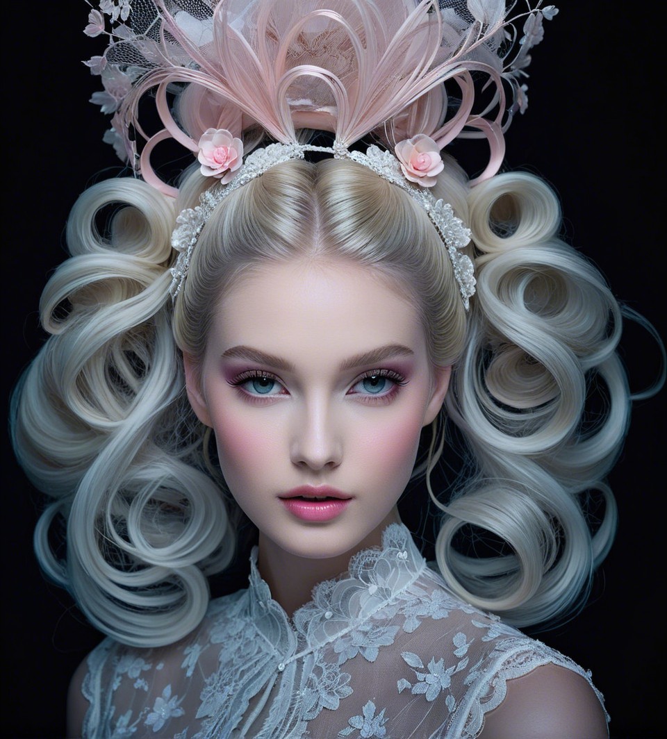 Young woman with blonde curls and vintage attire