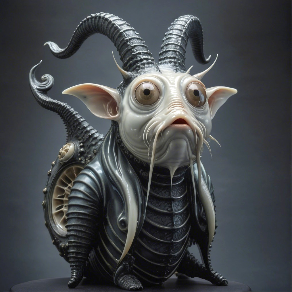 Fantastical Creature with Mechanical and Organic Features